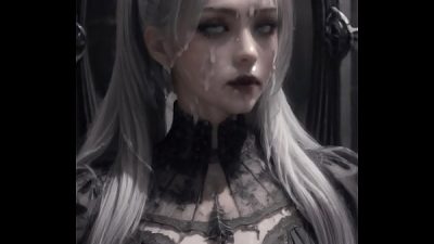 AI generated-33-Gothic Dress Girl (covered with cum)